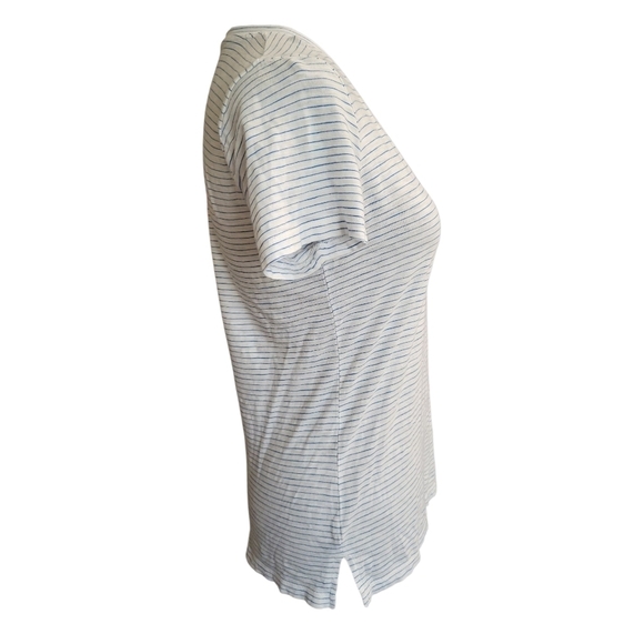 Madewell Blue And White Striped V-Neck Women's Top XXS - Picture 7 of 12